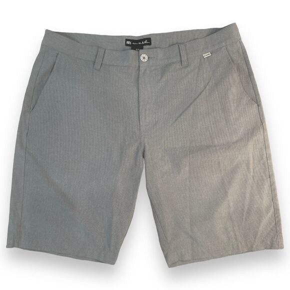 Travis Mathew Men's Sand Harbor Gray Striped Chino Shorts - Size 38 - NWOT - Picture 1 of 11
